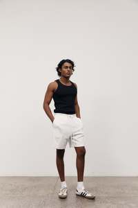 Mens Velour Shorts - White