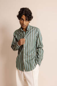 Archive Sale: Everyday Shirt - Green Stripe