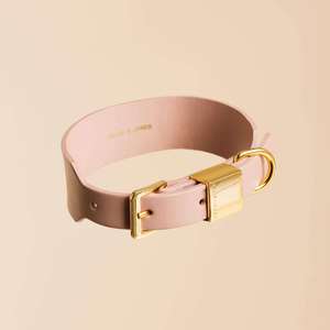 Walk: Italian Leather Dog Collar – Blush - SECONDS SALE