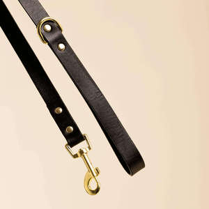 Seconds Sale: Italian Leather Dog Leash – Sable - SECONDS SALE