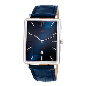 Gents Watches: Olympic Rectangle Series - Gents Steel with Blue