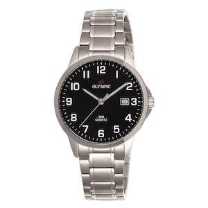 Gents Watches: Olympic Titanium - Black Dial Full Figure with Bracelet