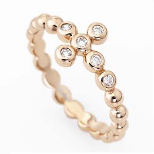 Products: Amen Cross Ring with Crystals - Rose