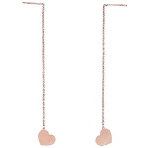 Amen Thread Heart Earrings - Rose