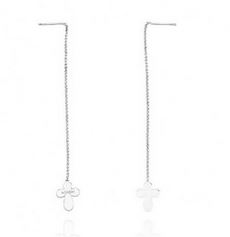 Products: Amen Thread Cross Earrings - Silver