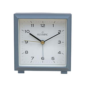 Olympic Alarm Clocks: Square Metal Alarm Clock - Grey