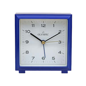 Olympic Alarm Clocks: Square Metal Alarm Clock - Blue