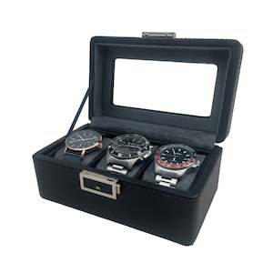All: 3 Slot Watch Box - Black