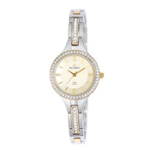 Ladies Watches: Olympic Ladies - Stone Set Halo Watch - Two Tone