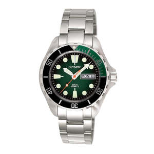 Classic Gents Dive Watch - 200m - Green with Bracelet