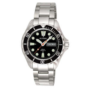 Classic Gents Dive Watch - 200m - Black with Bracelet