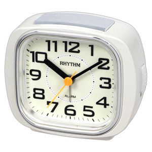Rhythm Square Alarm Clock Super Silent - White