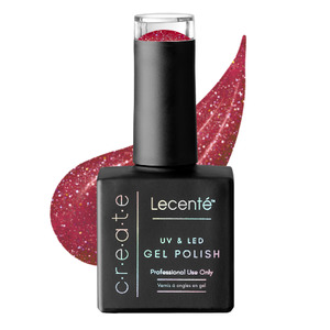 Lecente Create Gel Colours: Red Cherry - Glitter Gel Polish
