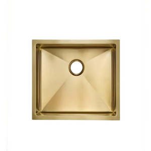 Kitchen Ware: undermount golden coloured stainless steel kitchen sink OM1917G