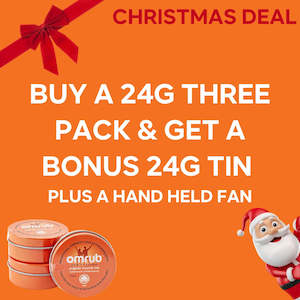 CHRISTMAS DEAL! BUY 24G 3PACK - GET 24G TIN FREE & HELD HAND FAN!