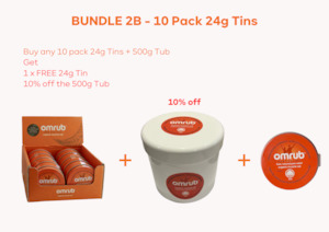 BUNDLE 2B - 1 x 10 Pack 24g Tins + FREE 24g Tin + 500g Tub (10% off 500g Tub)