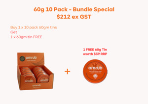 Omrub Wholesale: 60g x 10 Pack Bundle (1 x FREE 60g Tin)