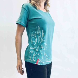 Women: Kia Kaha Women’s Tee – Jade Ngaru