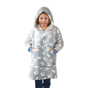Kid’s Horse Snuggle Hoodie Grey/Blue