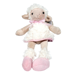 Parrs Sheep Sitting w/Dress & Pink Ribbon