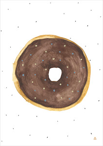 Food: Donut Art Print - Chocolate