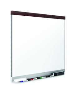 Quartet P553MP2 Prestige 2 DuraMax Magnetic Porcelain Whiteboard Mahogany 900x60&hellip;
