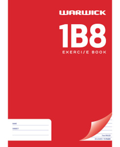School Stationery Packs: EXERCISE BOOK WARWICK 1B8 A4 7MM 36LF - School Stationery-Exercise Books : Onehunga Books & Stationery - WARWICK EXERCISE BOOKS CORE MICRO BTS2025