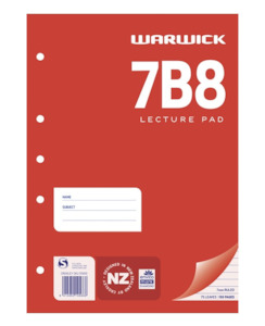PAD LECTURE WARWICK 7B8 7MM RULED A4 75LF - Stationery-General : Onehunga Books &hellip;