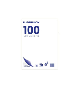 Stationery Ar: PAD LINED WARWICK VALUE 7MM 100 LEAF - Stationery-Account Books : Onehunga Books & Stationery - WARWICK REFILL PADS OPTIONAL BTS2026