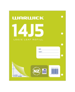 Stationery Ar: REFILL PAD WARWICK 5MM QUAD 14J5 LOOSE 40LF - Stationery-General : Onehunga Books & Stationery - WARWICK REFILL PADS OPTIONAL BTS2025