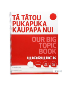 School Stationery Packs: WARWICK OUR BIG TOPIC BOOK UNRULED - School Stationery-Speciality Exercise Books : Onehunga Books & Stationery - WARWICK EXERCISE BOOKS OPTIONAL BTS2025