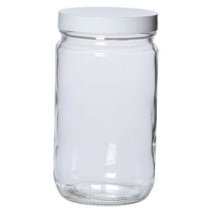 Glassware: Bottle, 1000mL, 89mm, Straight Sided, Clear, 32oz