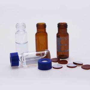 Glassware: Vial, 2ml, Amber, 9-425 screw top, Graduated with Writing Area
