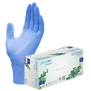 GloveOn®- HARTSON Nitrile Exam Gloves Powder Free, Long Cuff, Medium