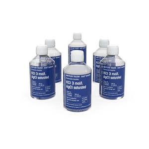 Buffers Standards: KCl-solution 3 mol/L, AgCl saturated, for Ag/AgCl reference systems 6 x 250mL