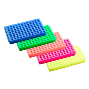 ON PROMOTION - Rack 96 Place Flipper 0.5ml/1.5-2ml No Lid, Assorted Fluorescent