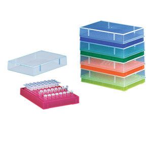 ON PROMOTION - Rack PCR Work Up 96 Place, With Lid, Fluorescent Assorted