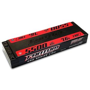 Fantom: 5500MAH, 130C, 7.6V, 2-CELL, SUPER LOW PROFILE, PRO HV SILICON GRAPHENE LIHV