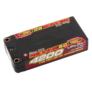 GENS ACE: Redline 2.0 4200mAh 2S 7.6V 140C HardCase HV Shorty Lipo Battery