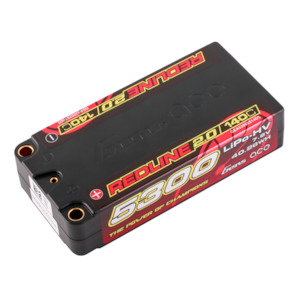 Lipo Batteries: GENS ACE: Redline 2.0 5300mAh 2S 7.6V 140C HardCase HV Shorty Lipo Battery