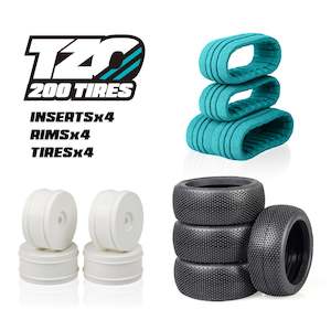 TZO 200 Tires: 202 Car Set Non-Glued (Tires+Inserts+Rims)