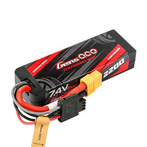 Lipo Batteries: GENS ACE 2200mAh 2S 7.4V 60C Hardcase Lipo Battery with EC3 Plug