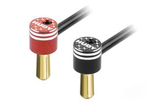 Hudy: HUDY ALU BULLET PLUG BLACK & RED WITH 5MM GOLDEN BULLETS - SET