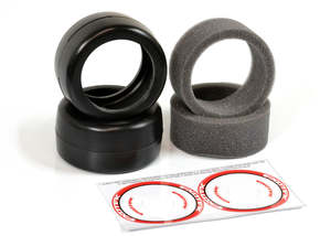 EXOTEK Racing: F1 1/10 RUBBER TIRES- FRONT v2 38X (RED-MEDIUM) 1 pair belted rub&hellip;