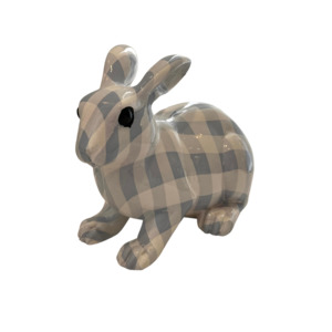 Home And Living: Rabbit Resting Blue Checkered