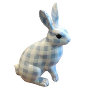 Rabbit Standing Blue Checkered
