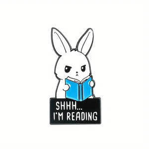Shhh I'm Reading Bunny Badge