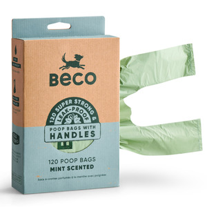Cat Litter: Beco Poop Bags with Handle Mint - 120pk