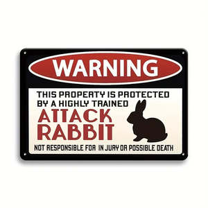 Warning Attack Rabbit Warning Sign