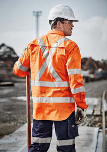 Mens Hi Vis X Back Taped Long Sleeve Shirt ZW690